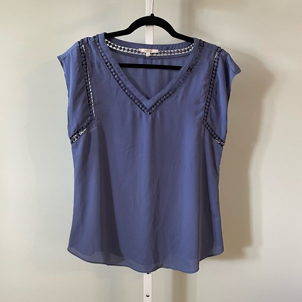 41 Hawthorn Purple Crochet Trim Blouse